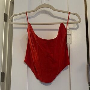 NWT Anthropologie Red Corset Style Top